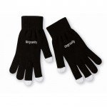 Taktile Handschuhe für Handys Farbe schwarz zweite Ansicht mit Logo