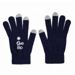 Taktile Handschuhe für Handys Farbe blau Ansicht mit Logo 1