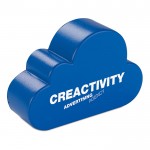 Antistress-Artikel in Wolkenform Farbe blau Ansicht mit Logo 1