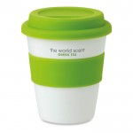 Günstige bedruckbare Tasse To Go Farbe grün Ansicht mit Logo 1