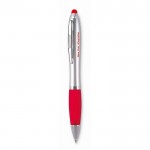 Kugelschreiber mit Touchpen in verschiedenen Farben Farbe rot dritte Ansicht mit Logo