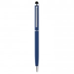 Dünner Kugelschreiber mit Touchpen Farbe blau