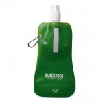 Faltbare Wasserflaschen als Werbegeschenk Farbe grün Ansicht mit Logo 1