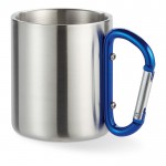 Tassen aus Metall mit Karabinerhenkel Farbe blau