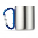 Tassen aus Metall mit Karabinerhenkel Farbe blau zweite Ansicht