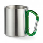 Tassen aus Metall mit Karabinerhenkel Farbe grün