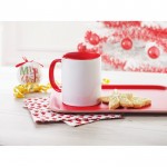 Tasse mit Foto und Griff und innen farbig Farbe rot Stimmungsbild 4