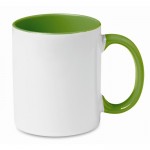 Tasse mit Foto und Griff und innen farbig Farbe grün zweite Ansicht
