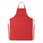 Verstellbare Schürze mit Taschen 190 g/m2 Farbe rot