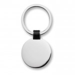Eleganter, runder Schlüsselanhänger aus Nickel Farbe schwarz zweite Ansicht
