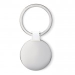 Eleganter, runder Schlüsselanhänger aus Nickel Farbe weiß