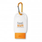 Schützen Sie sich gegen Sonnenstrahlen Farbe orange Ansicht mit Logo 1