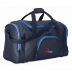 Sporttasche als Werbegeschenk Farbe blau zweite Ansicht mit Logo