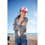 Werbeartikel Kappe im Trucker-Stil Farbe pink Stimmungsbild 4 mit Druck