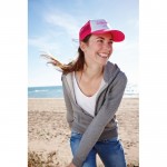 Werbeartikel Kappe im Trucker-Stil Farbe pink Stimmungsbild 6 mit Druck