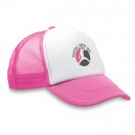 Werbeartikel Kappe im Trucker-Stil Farbe pink Ansicht mit Logo 2