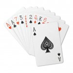 Kartenspiel als Werbegeschenk in einer Box Farbe blau