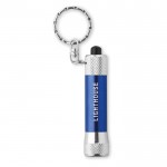 Origineller Schlüsselanhänger mit Taschenlampe Farbe blau Ansicht mit Logo 1
