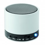 Runder bedruckter Bluetooth-Lautsprecher Farbe weiß