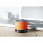 Runder bedruckter Bluetooth-Lautsprecher Farbe orange Stimmungsbild 4