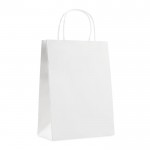 Mittelgroße Papiertaschen als Werbegeschenk Farbe weiß