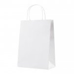 Mittelgroße Papiertaschen als Werbegeschenk Farbe weiß zweite Ansicht