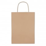 Mittelgroße Papiertaschen als Werbegeschenk Farbe beige