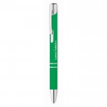 Kugelschreiber mit mattem Finish bedrucken Farbe grün zweite Ansicht mit Logo