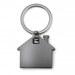 Schlüsselanhänger in Form eines Hauses als Werbeartikel Farbe schwarz erste Ansicht