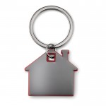 Schlüsselanhänger in Form eines Hauses als Werbeartikel Farbe rot erste Ansicht