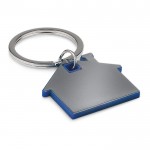 Schlüsselanhänger in Form eines Hauses als Werbeartikel Farbe köngisblau
