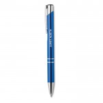 Kugelschreiber mit Gravur für Firmen Farbe köngisblau Ansicht mit Logo 1