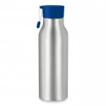 Aluminiumflasche mit Aufdruck und Band Farbe köngisblau