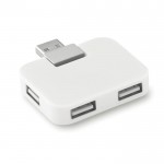 Bedruckter USB-Hub mit 4 Ports Farbe weiß