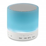 Runder Bluetooth Lautsprecher mit LED-Leuchte für Firmen Farbe weiß dritte Ansicht