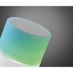 Runder Bluetooth Lautsprecher mit LED-Leuchte für Firmen Farbe weiß fünfte Ansicht