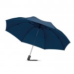 Eleganter Regenschirm faltbar mit Logo bedruckt Farbe blau