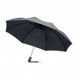 Eleganter Regenschirm faltbar mit Logo bedruckt Farbe grau