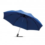 Eleganter Regenschirm faltbar mit Logo bedruckt Farbe köngisblau Ansicht mit Logo 2