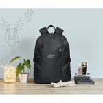 Trendiger Notebook-Rucksack als Werbemittel Farbe schwarz Stimmungsbild mit Druck