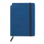 Hochwertiges Notizbuch A5 im Softcover als Werbeartikel Farbe blau zweite Ansicht