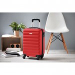 Elegante bedruckte Reisekoffer Farbe rot Stimmungsbild mit Druck