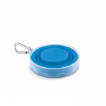 Schlüsselanhänger mit Klappbecher und Pillendose Farbe blau erste Ansicht