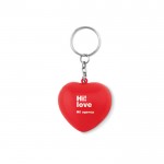 Werbegeschenk Schlüsselanhänger mit Herz Farbe rot Ansicht mit Logo 1