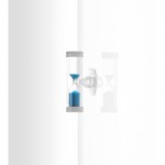 Sanduhr mit Saugnapf als Werbeartikel Farbe blau dritte Ansicht