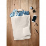 Faltbare Einkaufstasche aus Baumwolle Farbe weiß Stimmungsbild