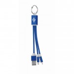 Attraktiver Schlüsselanhänger mit Anschlüssen bedrucken Farbe Köngisblau Ansicht mit Logo 3