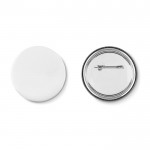 Großer Button Ø 44 mm als Werbeartikel Farbe weiß