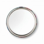 Bedruckter Pin mit Spiegel Ø 75 mm Farbe mattsilber achte Ansicht