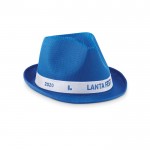 Werbeartikel Hut aus Polyester Farbe köngisblau Ansicht mit Logo 1